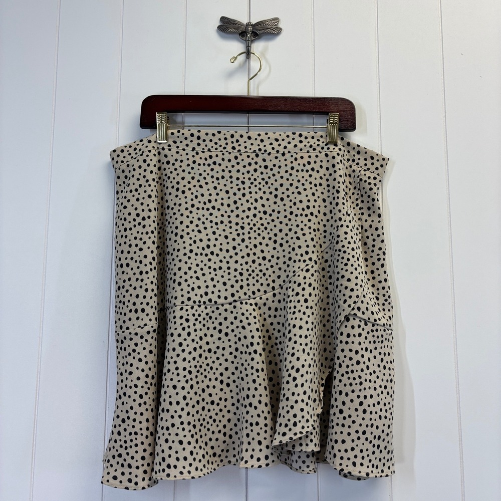 Mi Ami Parisian Dalmation Polka Dot Mini Skirt Women Size XL Minimalist Office